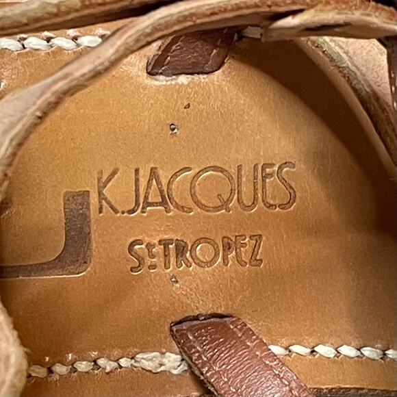 K. Jacques St Tropez Fregate Suede Fringe Gladiator Sandal Sultan 39 9 - Picture 6 of 6